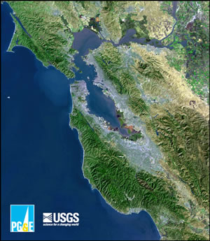 Aerial map image of the San Francisco Peninsula